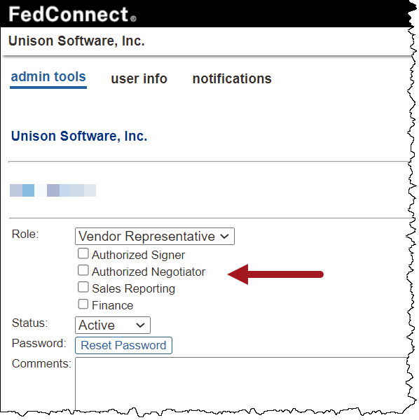 User Roles on Admin Tools Page